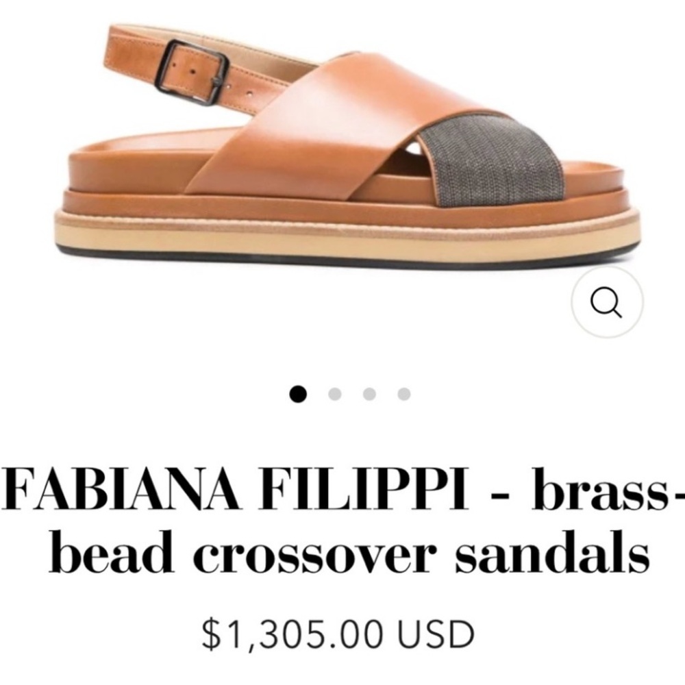 Fabiana Filippi Tan and Gray Crossover Sandals